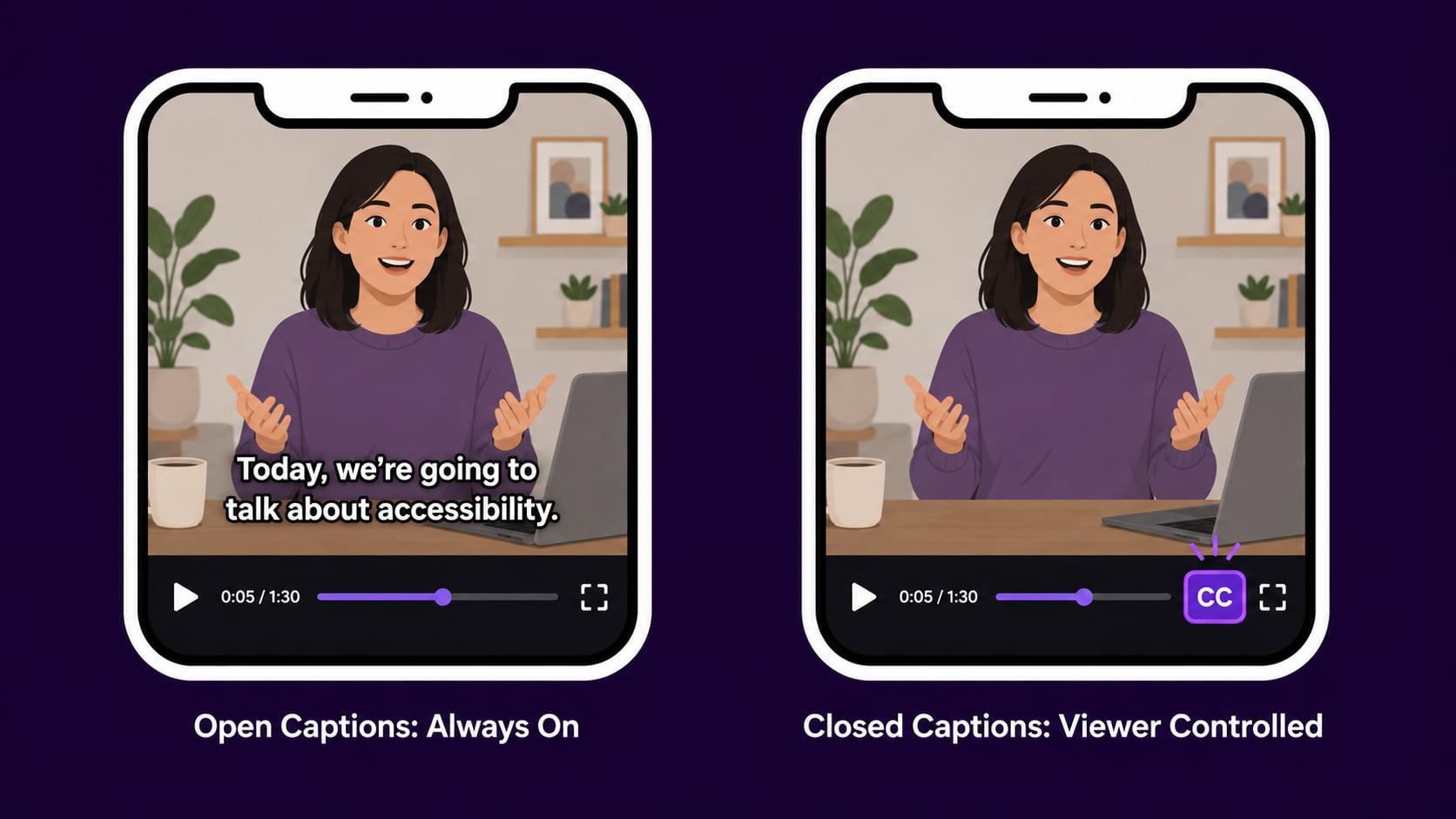 What captions include vs what subtitles include