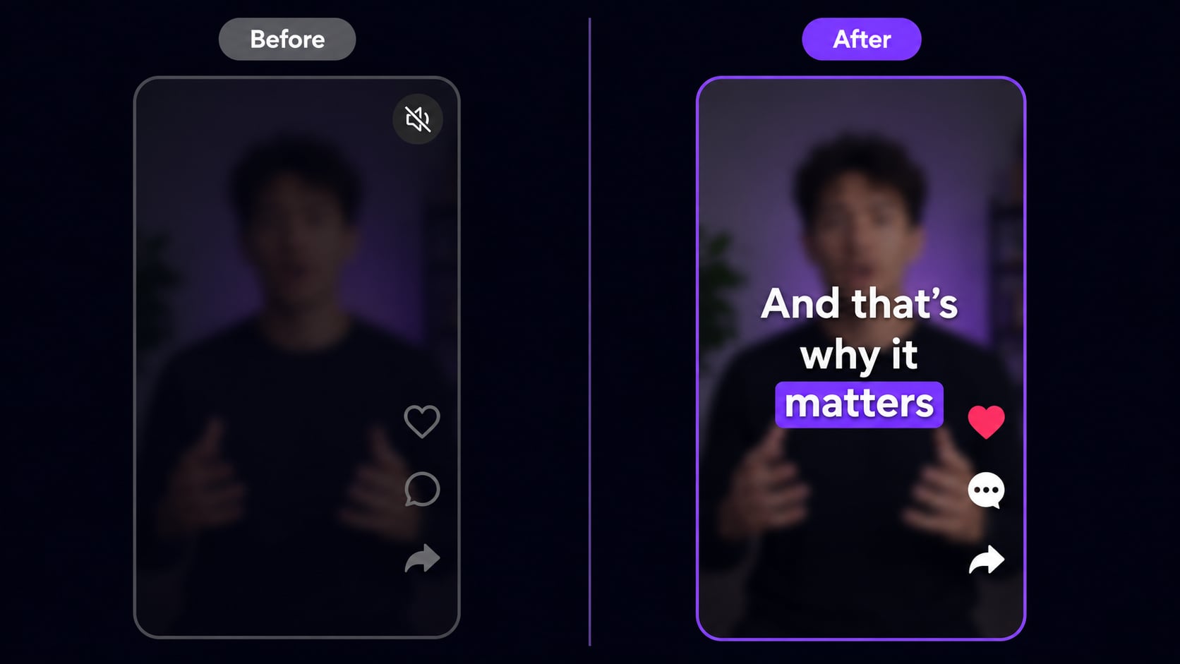 Four TikTok caption styles side by side: word-by-word, karaoke, pop-in, and emphasis